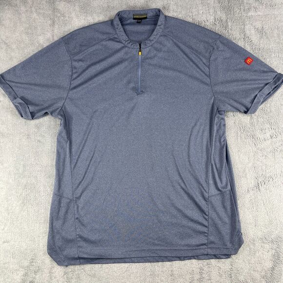 McDonald's Apparel Collection Shirt Men's XL Gray Logo Short Sleeve Quarter Zip - Picture 1 of 9